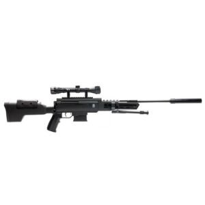 black ops rifle de aire comprimido en ángulo sniper con visor 4x32 y bípode 5.5 mm b1091